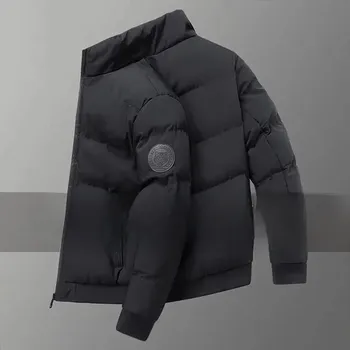 Pánský kabát Zimní prošívaná bunda bez kapuce se stojáčkem Velikost: 3XL, Barva (Varianta): 1912 Black