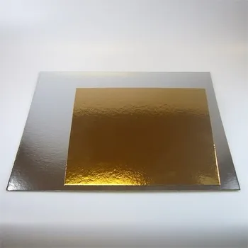 Funcakes Čtvercová podložka pod dort zlatá / stříbrná 35cm - 100ks