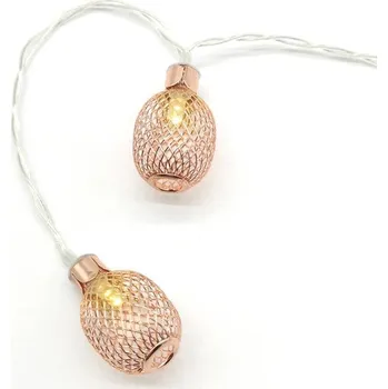 Vánoční dekorace ACA Lighting LED vánoční girlanda - Ananasy měděné, teplá bílá, 3xAA, 160 cm, IP20