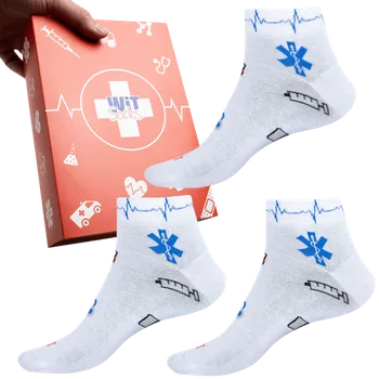 Pánské ponožky Dárkový set - Zdravotnictví nízké bílé - velikost 39-42 (Velikost 39-42)
