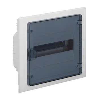 Rozvaděč Hager VF112TS Rozvodnice zapuštěná golf, IP40, 1-řadá, 12 mod., transparentní dvířka, bezšr. svorky