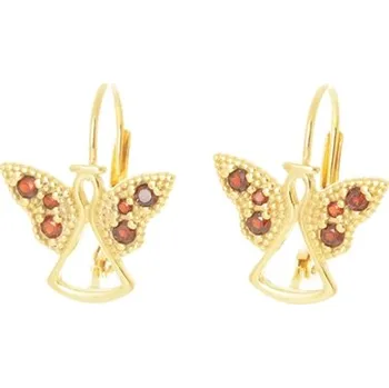 Náušnice Dámské stříbrné náušnice andílci s českými granáty STNAU1933F