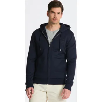 Pánská mikina MIKINA GANT REG TONAL SHIELD FULL ZIP HOODIE EVENING BLUE