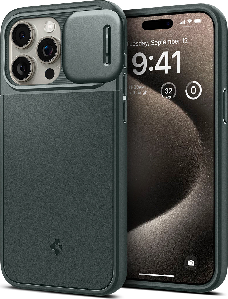Spigen Optik Armor MagFit pro Apple iPhone 15 Pro Abyss Green - Zbozi.cz