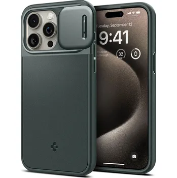 Pouzdro na mobilní telefon Spigen Optik Armor MagFit pro Apple iPhone 15 Pro Abyss Green