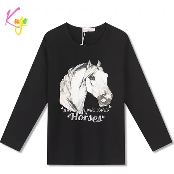 Dívčí tričko dl.r. Kugo FT1215, černé