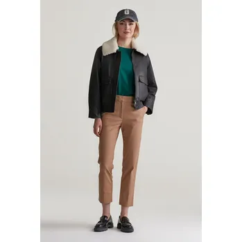 Dámské kalhoty KALHOTY GANT SLIM SLACK WARM KHAKI