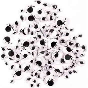 Oči černobílé s řasami - 140 ks - 2472003