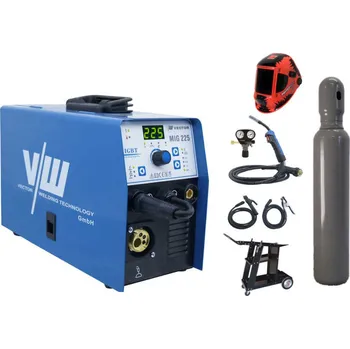 Svářečka VECTOR WELDING VECTOR MIG 225 + příslušenství + PANTERMAX 3000 + lahev + vozík