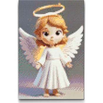 Diamantové malování Diamantové malování - Vánoční andělíček Velikost: 20x30cm, Rámování: Pouze srolované plátno, Diamanty: Kulaté