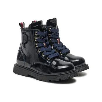 Dámské kozačky Kozačky Tommy Hilfiger Lace-Up Bootie T1A5-33564-1237 M Tmavomodrá 29