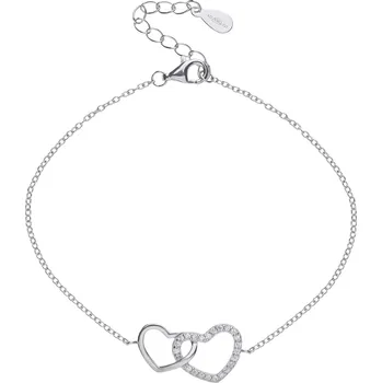 Náramek Bealio BEALIO Stříbrný náramek SRDÍČKA Délka náramku: 16+3 cm 03-11018-0558
