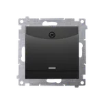 Simon 54 DWH2.01/49 Spínač na kartu 2 násobný (přístroj s krytem), s orientačním LED podsvětlením černá matná metalizovaná