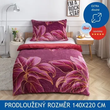 Povlečení Prodloužené povlečení APEX Mikroplyš Flanel - Fend vínový