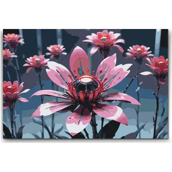 Malování podle čísel - Robotická květina Velikost: 40x60cm, Rámování: Pouze srolované plátno