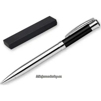 Černo-stříbrné kovové kuličkové pero Igra v dárkové krabičce