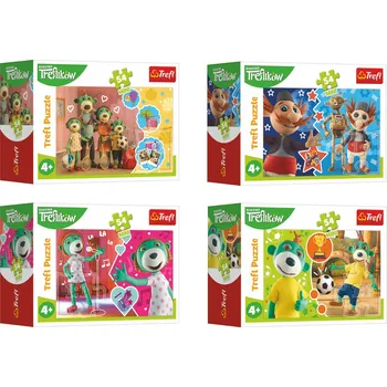 puzzle pro nejmenší Trefl Minipuzzle 54 dílků Veselý svět Trefliků/Treflíci 4 druhy v krabičce 9x6,5x4cm