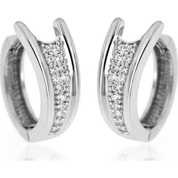 Náušnice Zlatnictví U Kostela Stříbrné náušnice kroužky s kamínky MDB0441 444874801