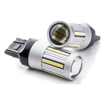 Autožárovka W21/5W LED žárovky (66 x SMD 2016) 6000K CANBUS 7443CK