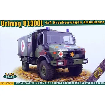 Plastikový model ACE 1/72 Unimog U1300L 4x4 Krankenwagen Ambulance