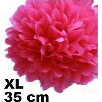Party dekorace Papírové květinové koule Pom-poms 35cm - sytě růžová (velké 35 CM)