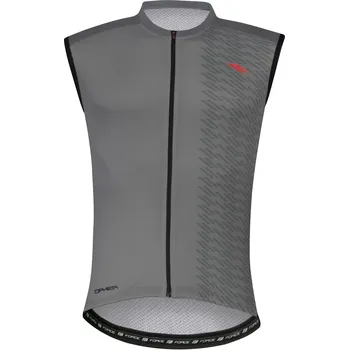 cyklistický dres Force dres CIPHER bez rukávů, šedý