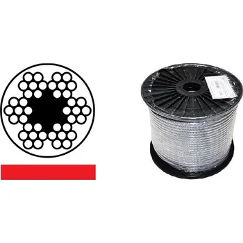 Lany MTR Lano ocelové DIN 3055 (6x7M-FC) PVC červené, malá cívka Varianta: Lano ocelové DIN 3055 (6x7M-FC) PVC červené, malá cívka 3/4mm PVC červené