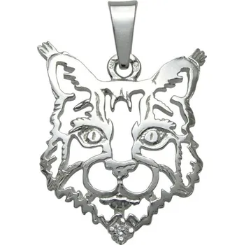 Přívěsek Stříbrné Tlapky 777 Kočka – Mainská mývalí K – stříbrný přívěšek 925/1000