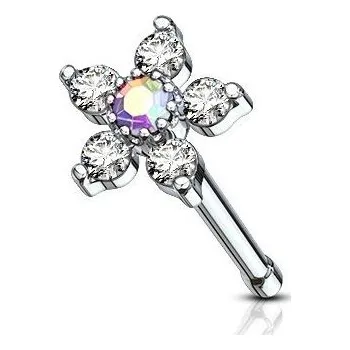 Piercing Piercing do nosu, duhový kamínek