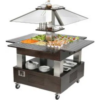 Vinotéka ROLLER GRILL International SALÁTOVÉ BARY CENTRÁLNÍ SBCM 40 C - VYHŘÍVANÉ S MOTOROVÝM ZDVIHEM Varianta: SALÁTOVÝ BAR CENTRÁLNÍ VYHŘÍVANÝ SBCM 40 C - MOTOROVÝ ZDVIH - BÍLÉ DŘEVO