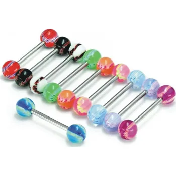 Piercing Piercing činka chirurgická ocel s UV kuličkami Strike-out PPUB291