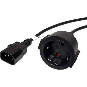 Napájecí kabel InLine Kabel síťový pro výstup UPS, IEC320 C14-CEE 7/3(F), 2m, černý (16659L) - 19.42.0102