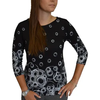 Dámská halenka Halenka Pratto černá s šedými kolečky velikost pratto: 52