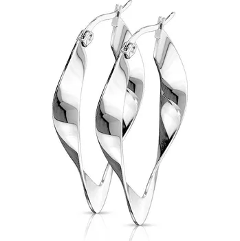 Náušnice Ocelové náušnice kruhy zvlněné