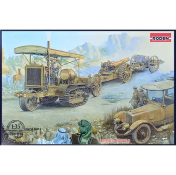 Plastikový model Roden 1/35 Holt 75 Artillery tractor w/ BL 8'' Howitzer