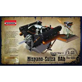 Plastikový model Roden 1/32 Engine Hispano-Suiza 8Ab