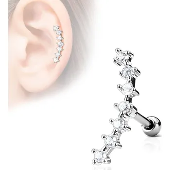 Piercing Cartilage piercing do ucha - čiré kamínky