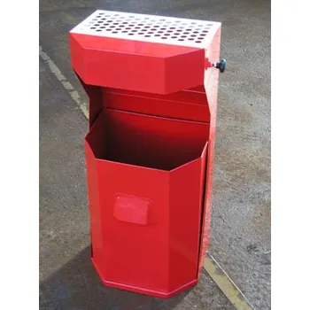 Venkovní odpadkový koš Odpadkový koš s popelníkem 50 l, bílá + doprava zdarma