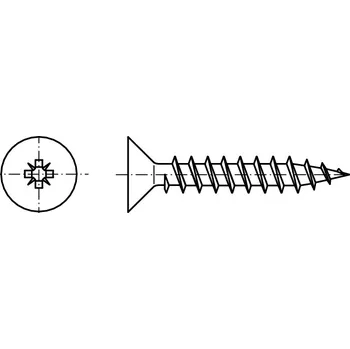 Vrut PROFISTYL Univerzální vrut se zápustnou hlavou a křížovou drážkou POZIDRIVE zinek žlutý Varianta: Vrut zápustná hlava křížová drážka ZnŽ celozávit 4,5x16