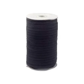 Textilie Pruženka černá plochá; 6x1 mm; 180 m