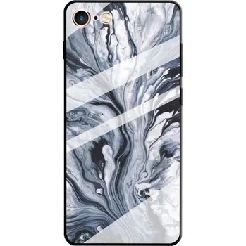Pouzdro na mobilní telefon Kryt se skleněnou zadní stranou pro iPhone 6 / 6S - šedý mramor