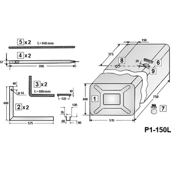 Palivová nádrž Nádrž palivová 150l 400x750x515 MAN
