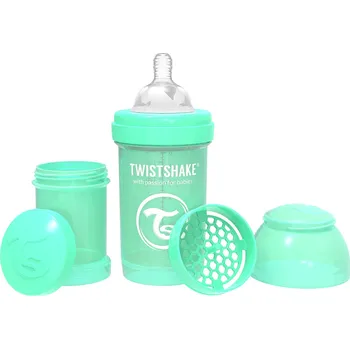 Kojenecká láhev TWISTSHAKE Kojenecká láhev Anti-Colic 180ml Pastelově zelená