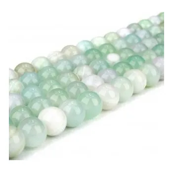 Materiál na výrobu šperku Přírodní pruhovaný achát mátový korálek 8 mm