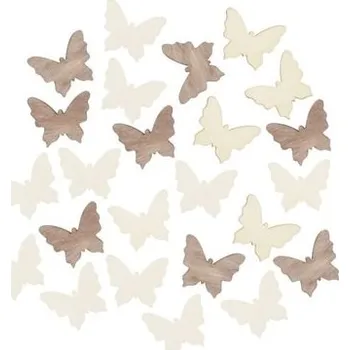 Motýlek dřevěný 2 cm, 24 ks 4184