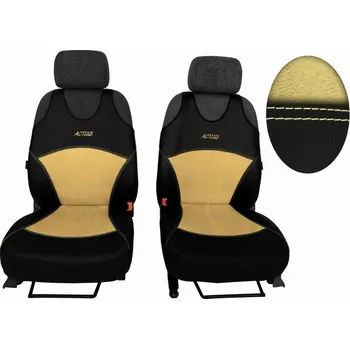 Potah sedadla Automega Autopotahy Active Sport kožené s alcantarou, sada pro dvě sedadla, béžové