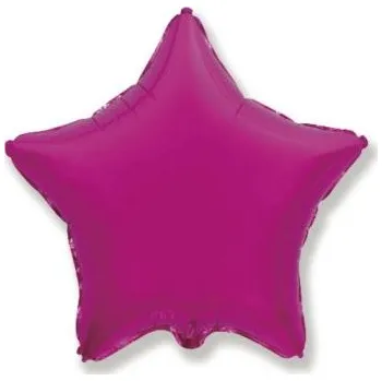 Party dekorace Balón foliový 45 cm Hvězda metalická tmavě růžová (Fuchsie)