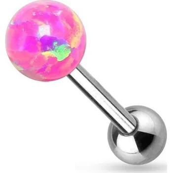 Piercing Piercing do jazyka opál (růžová, 1,6 x 16 mm)