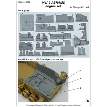 Plastikový model MP Originals Masters Models 1/48 M1A2 Abrams engine set (for Tamiya kit 1/48 scale)