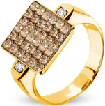 Prsten zlatý se Swarovski Elements Kingdom PGFM6GS Golden Shadow 56
